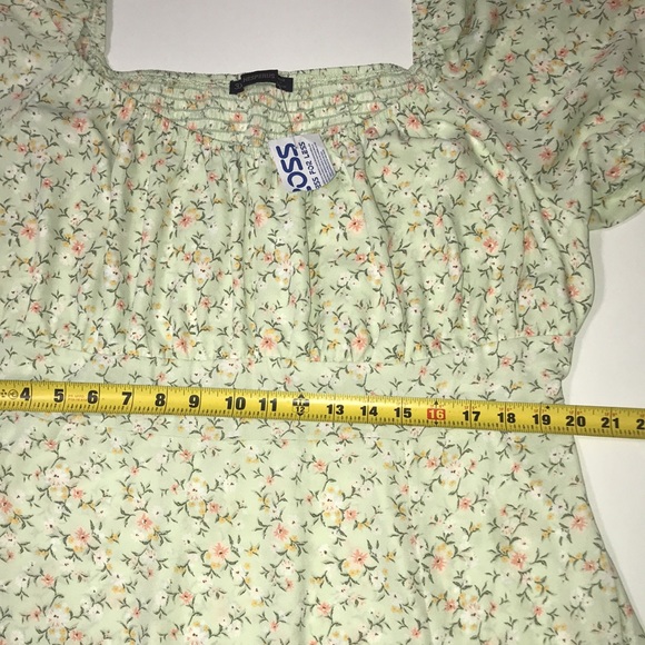 Hesperus New w tags Dress Long Short sleeve light green floral size 3xl - Picture 3 of 7